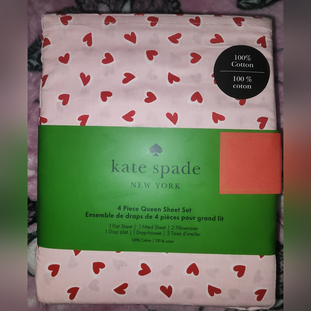 NWT KATE SPADE QUEEN RED ❤️SHEETS / NEW YORK ❤️❤️❤️❤️